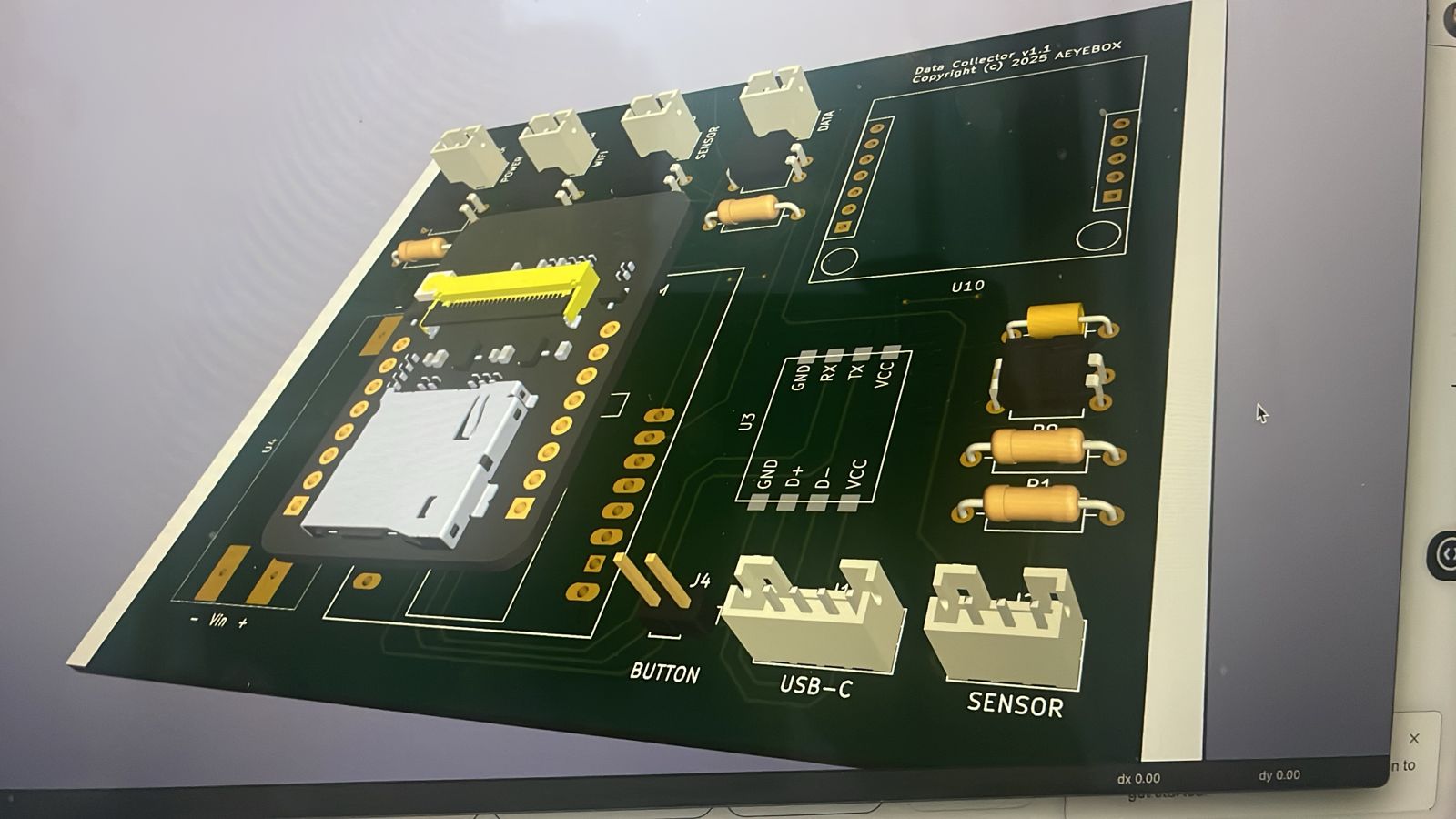 Placa de circuito do AEYEBOX Data Collector
